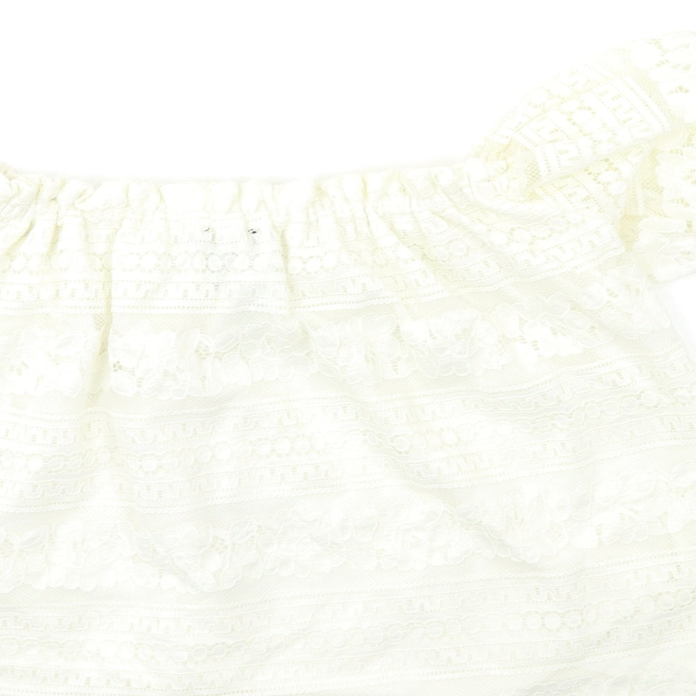 New Look Womens White Basic Blouse Size 12