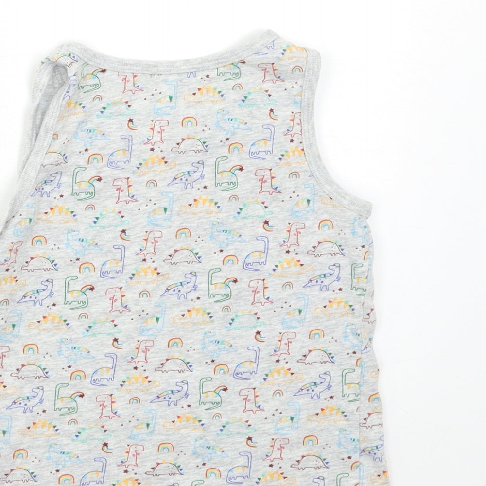 George Boys Grey Animal Print Basic Tank Size 4-5 Years