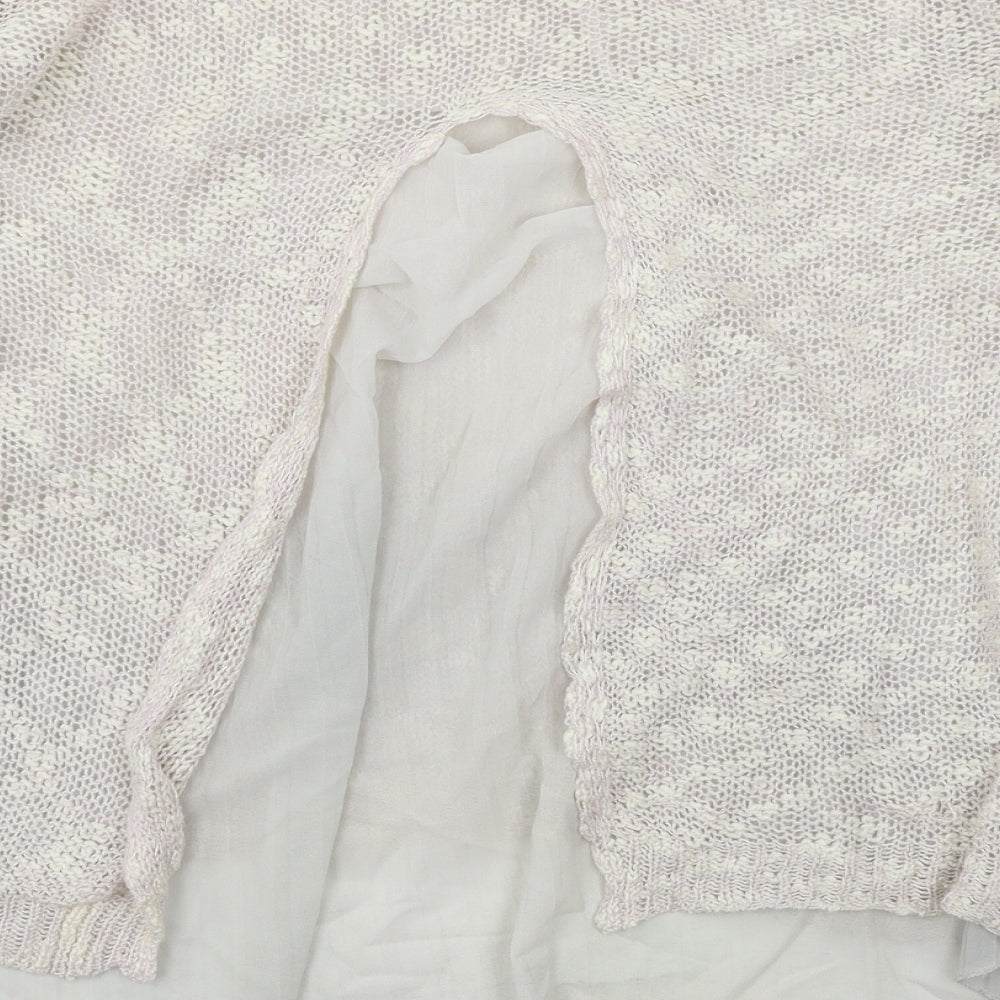 Cherry Womens Ivory Knit Cardigan Jumper One Size