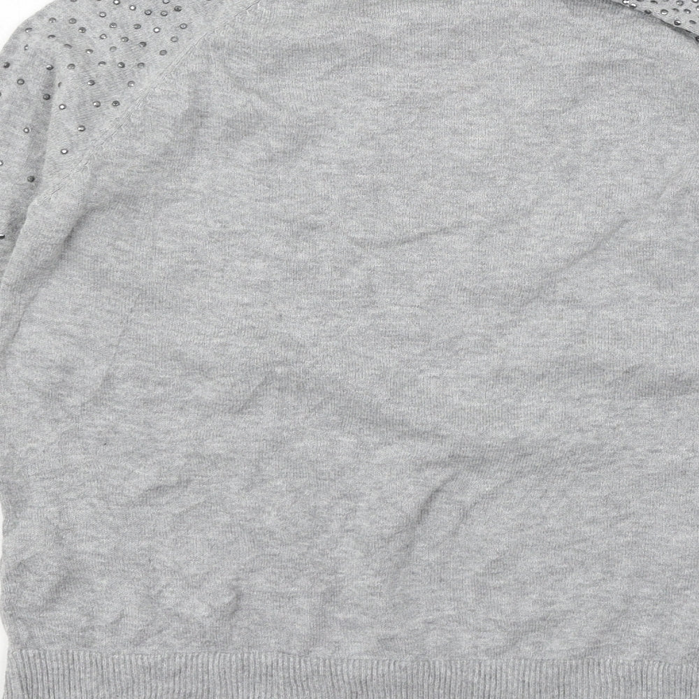 Peacocks Womens Grey Knit Pullover Jumper Size 12