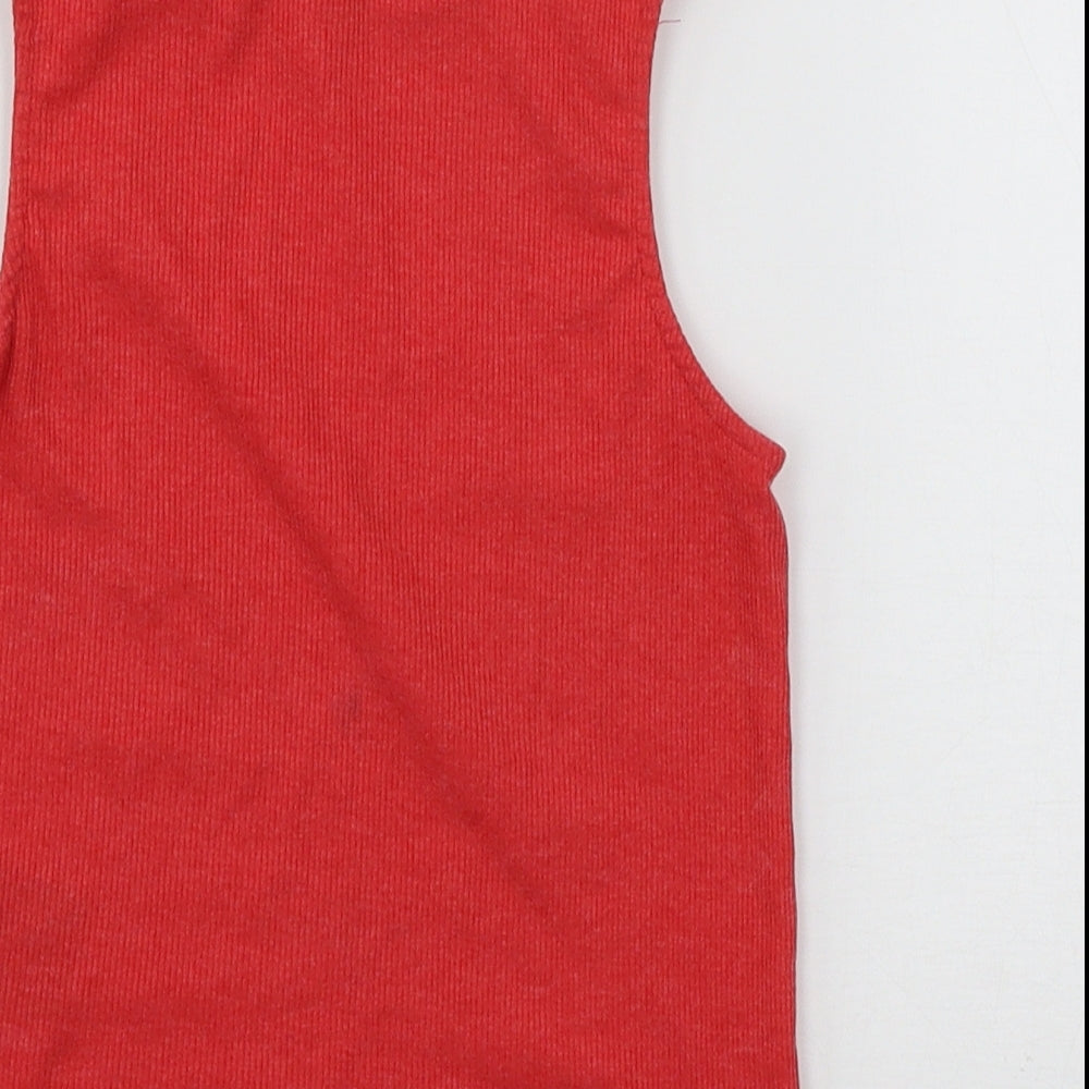 Divided Womens Red Jersey Basic T-Shirt Size XS