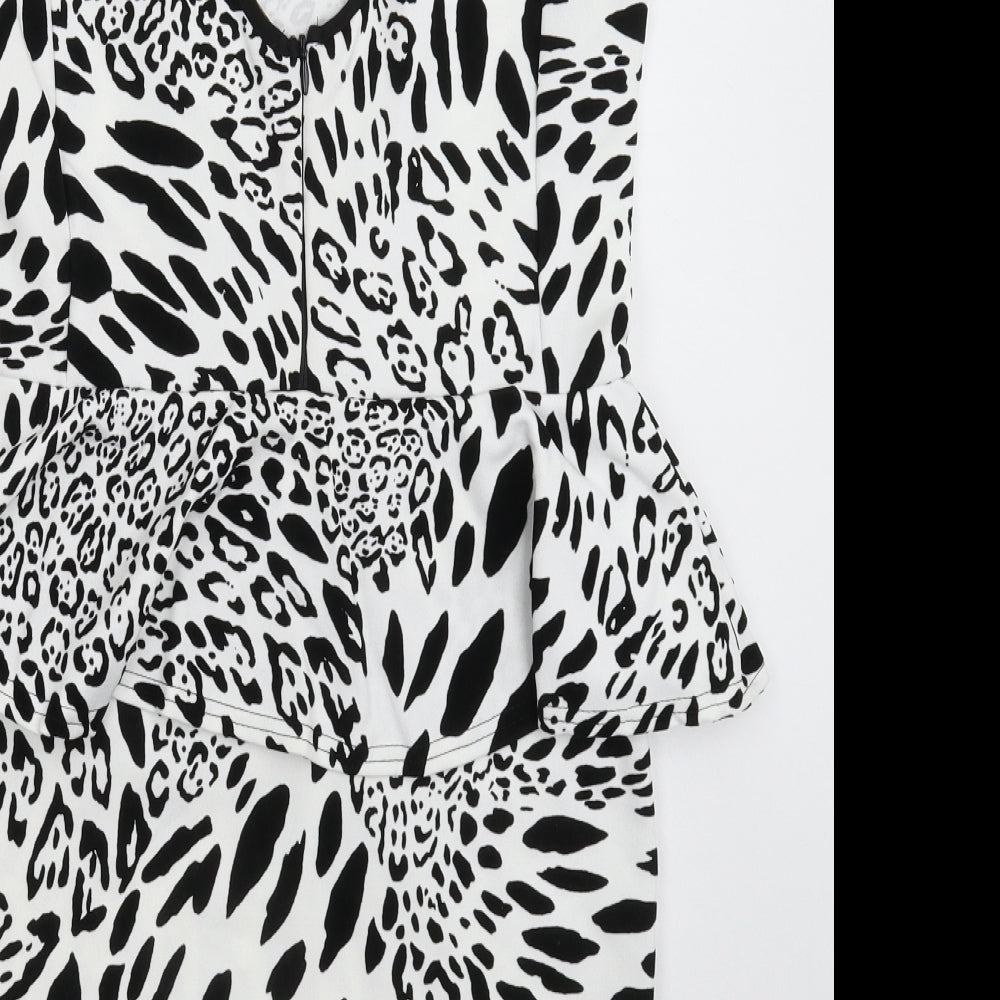 Dolls Womens White Animal Print Mini Size 10