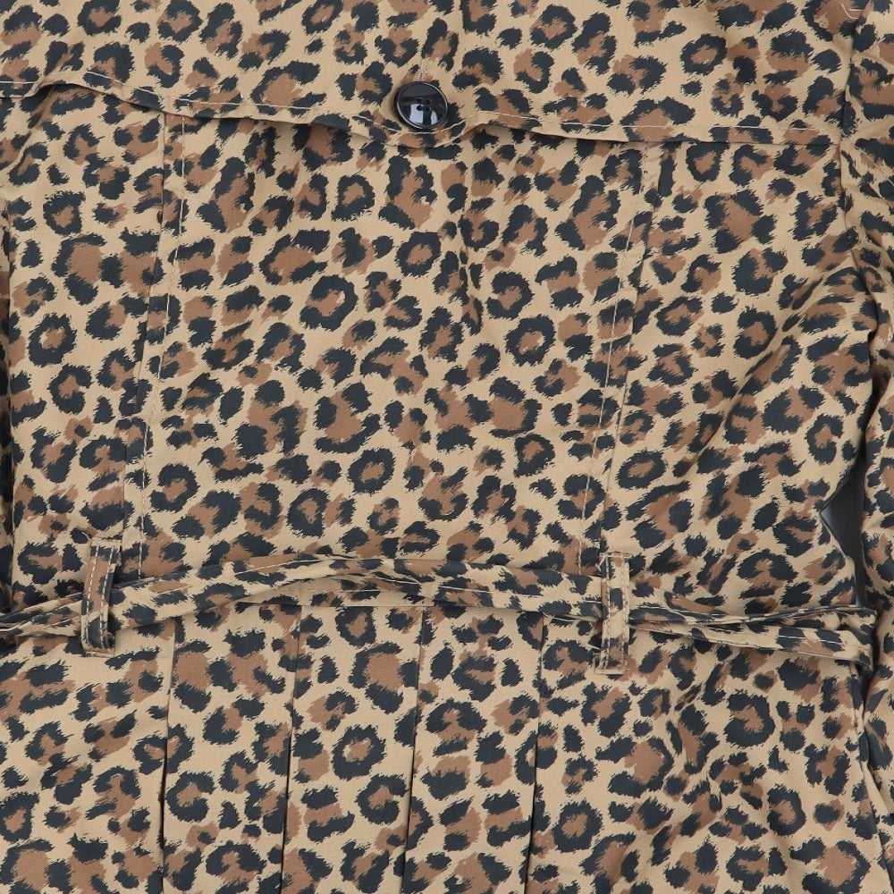 Divided by H&M Womens Multicoloured Animal Print Overcoat Coat Size 10