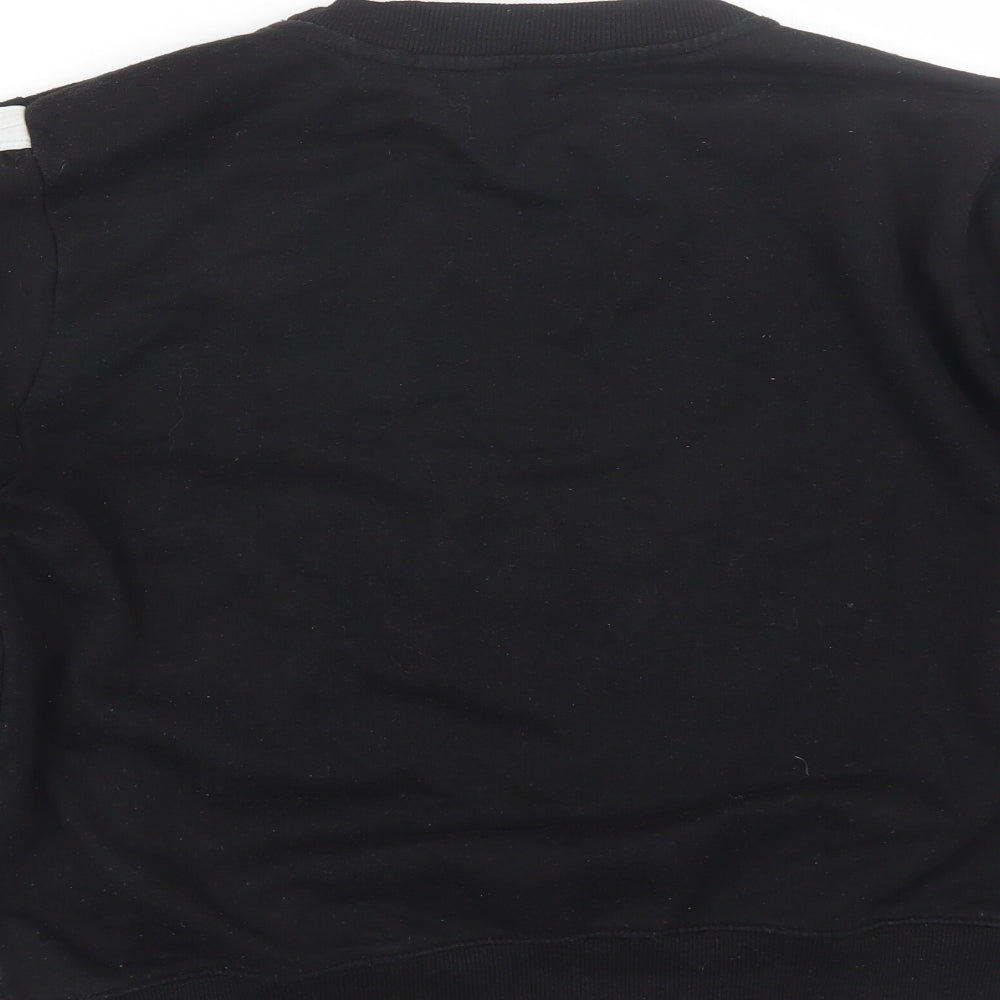 Boohoo Womens Black Striped Pullover Sweatshirt Size 12