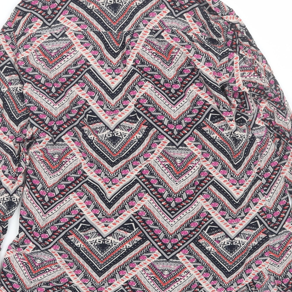 Monsoon Womens Multicoloured Geometric Basic Button-Up Size 8