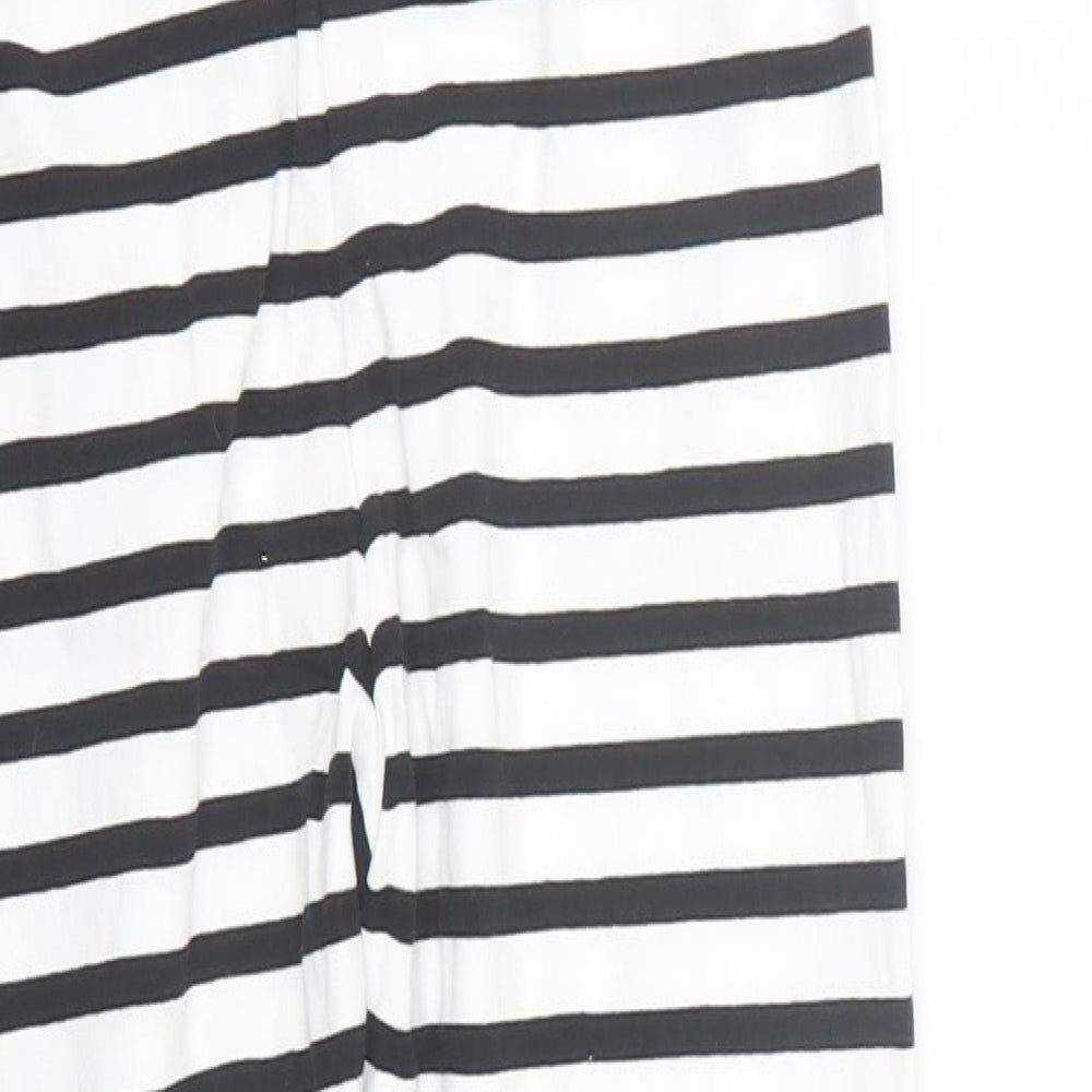 TU Girls White Striped Capri Trousers Size 12 Years