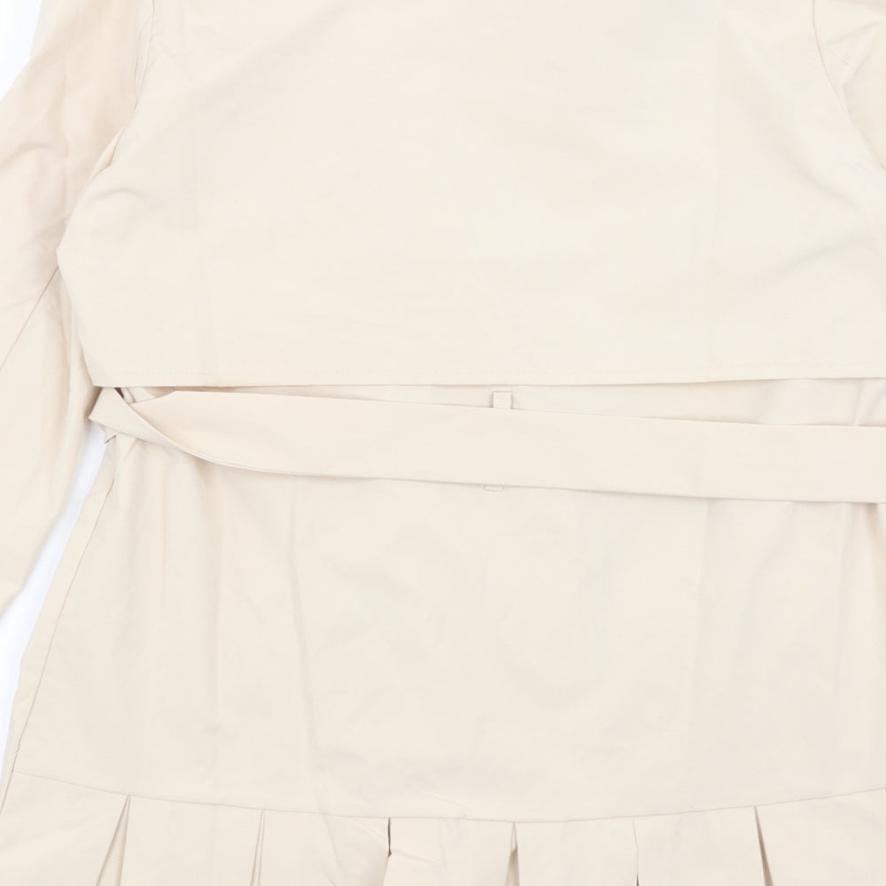 SheIn Womens Beige Overcoat Coat Size S