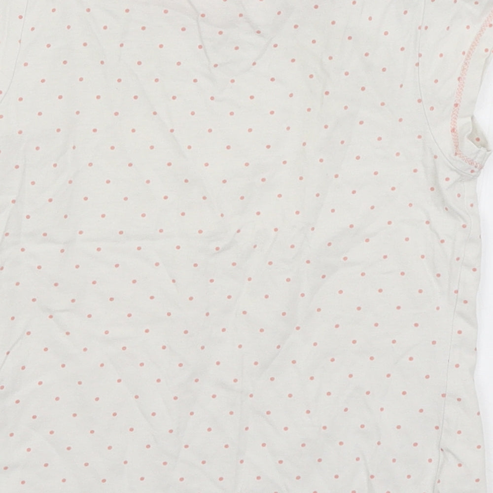 George Girls White Spotted Basic T-Shirt Size 5-6 Years