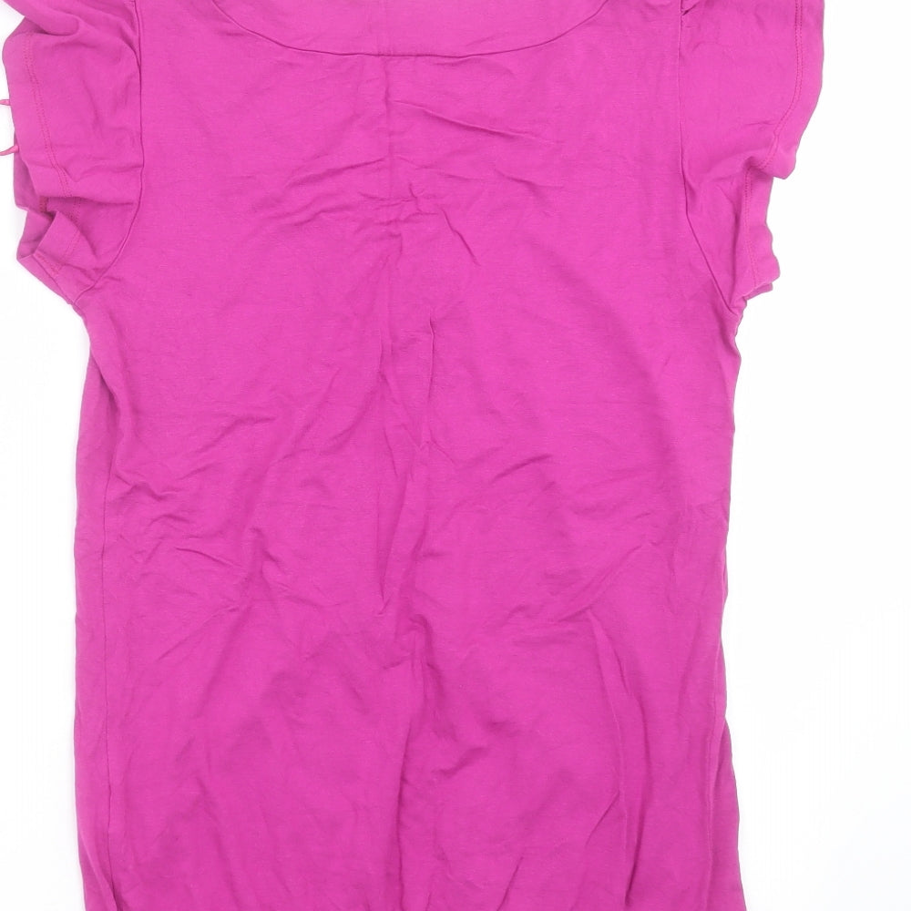 Papaya Womens Purple Basic T-Shirt Size 8