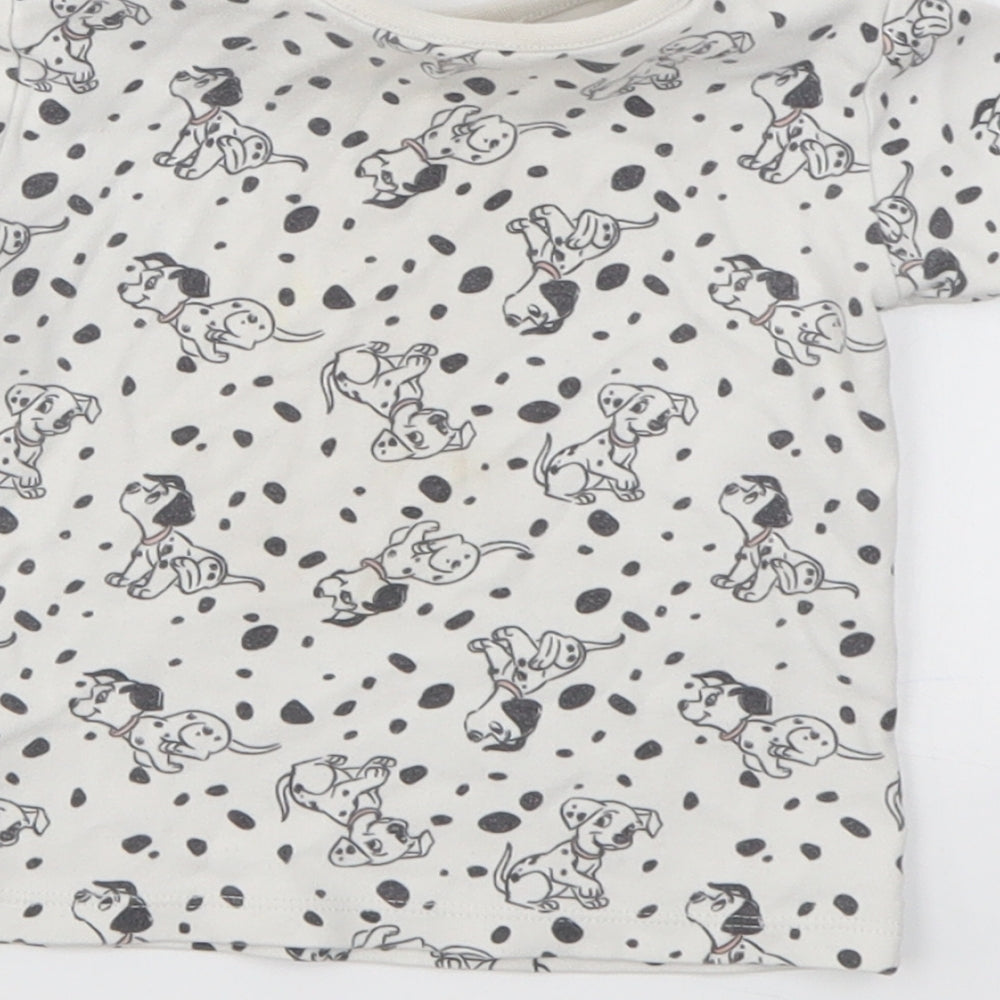 George Girls Grey Animal Print Basic T-Shirt Size 9-12 Months