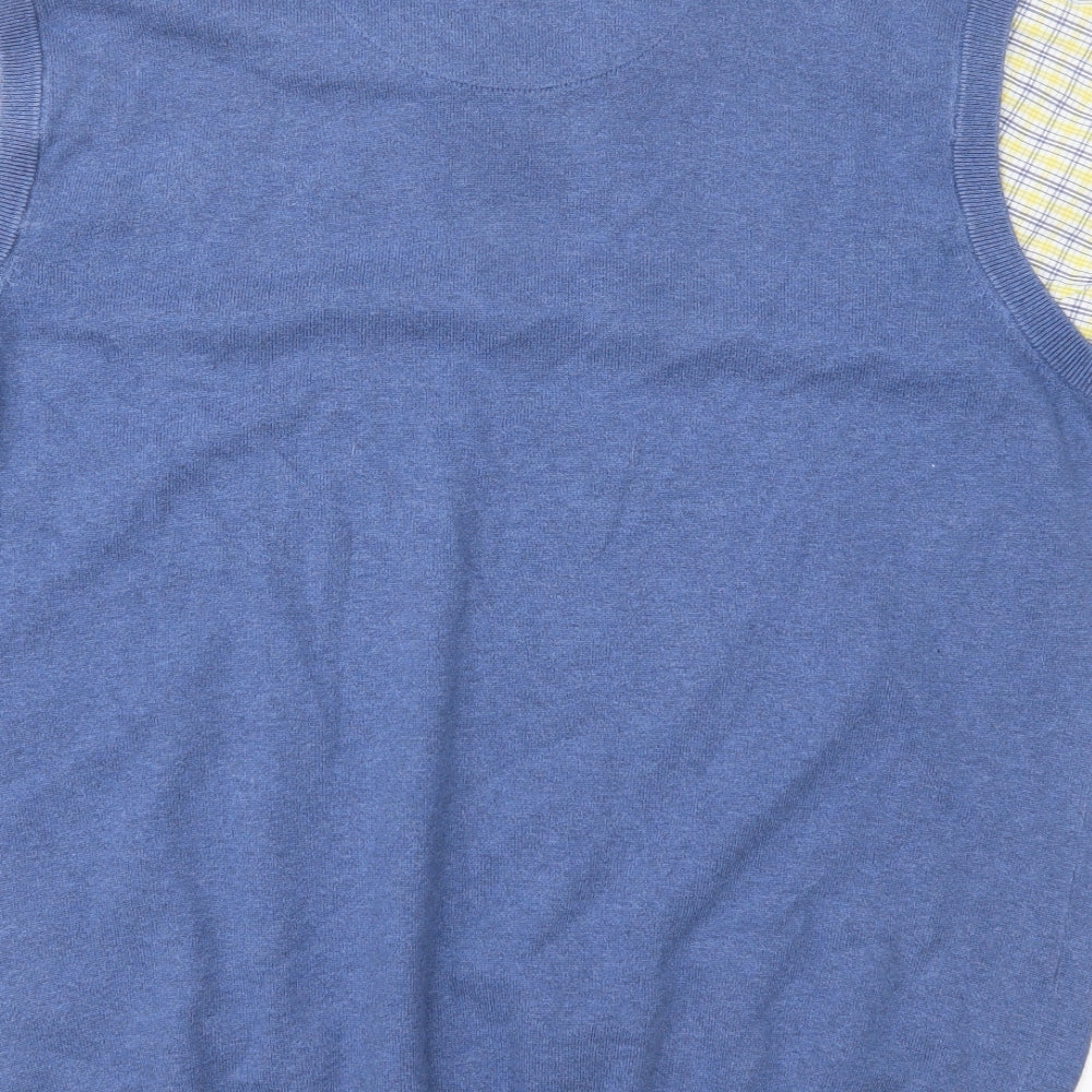 Lincoln Mens Blue Button-Up Size L