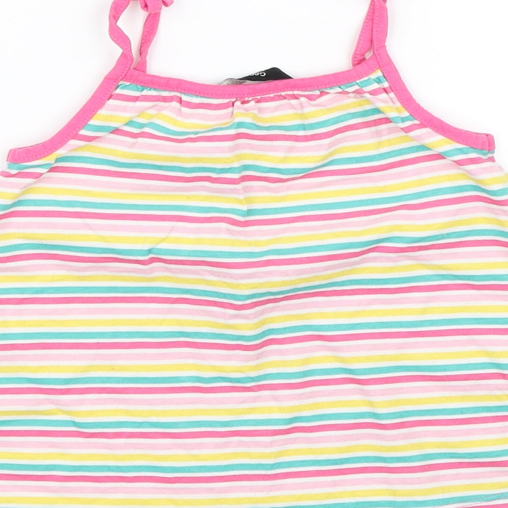 George Girls Multicoloured Striped Basic Tank Size 3-4 Years
