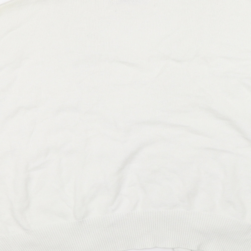 Richards Womens White Pullover Jumper Size M