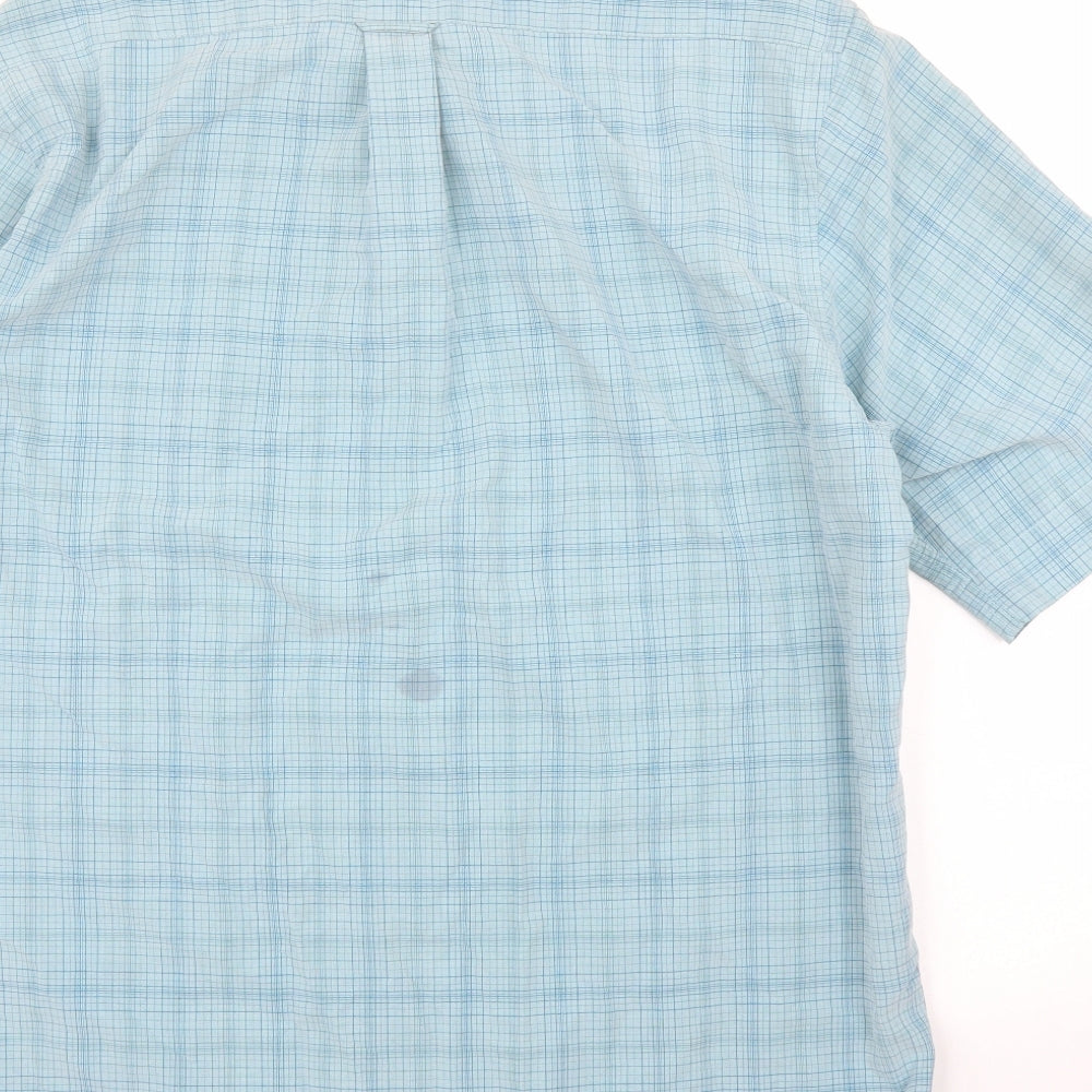 Marks & Spencer Mens Green Check Button-Up Size M