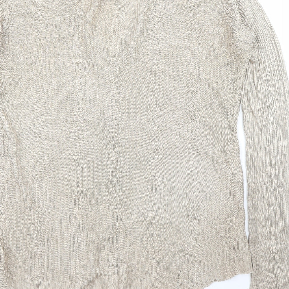 New Look Womens Gold Cardigan Jumper Size 10