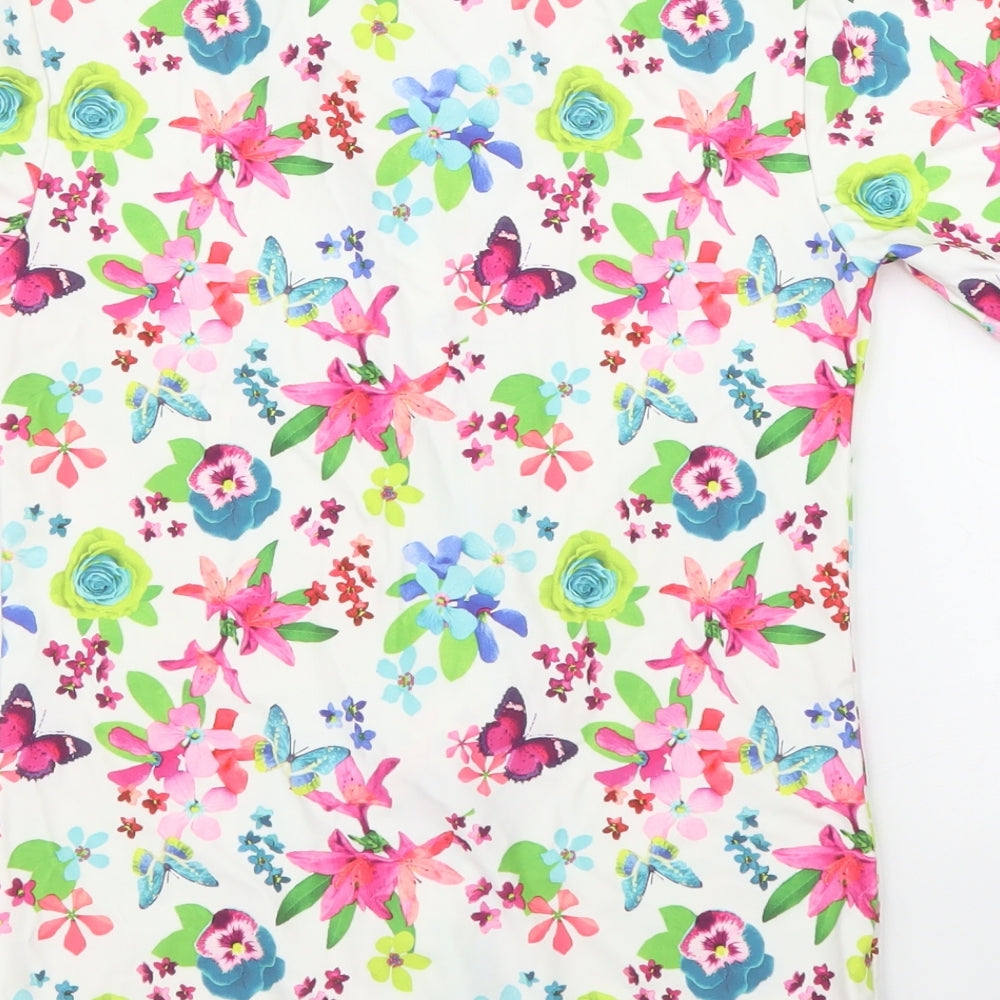 NEXT Girls White Floral Basic T-Shirt Size 11 Years