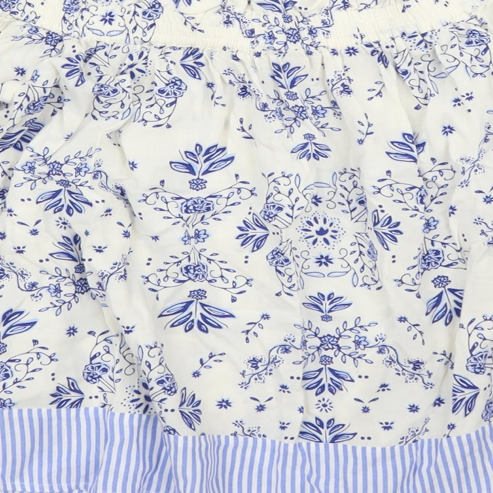 Marks & Spencer Womens Blue Floral Basic Blouse Size 8