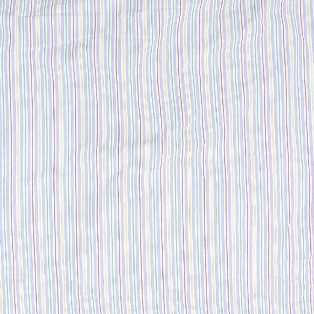 Marks and Spencer Mens Blue Striped Button-Up Size 16