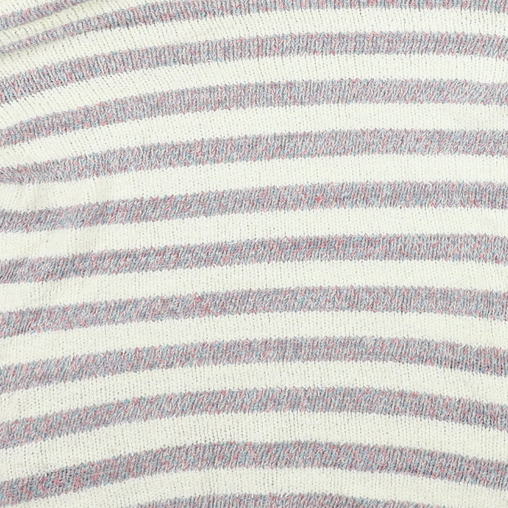 Marks & Spencer Womens Beige Striped Pullover Jumper Size 12
