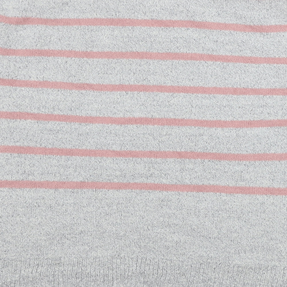Oasis Womens Grey Striped Pullover Jumper Size M