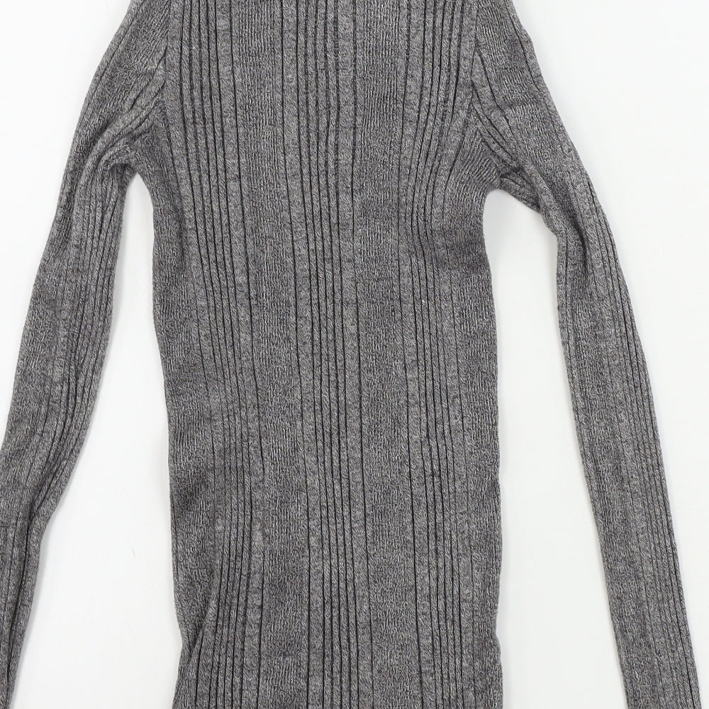 Marks & Spencer Womens Grey Henley Jumper Size 8
