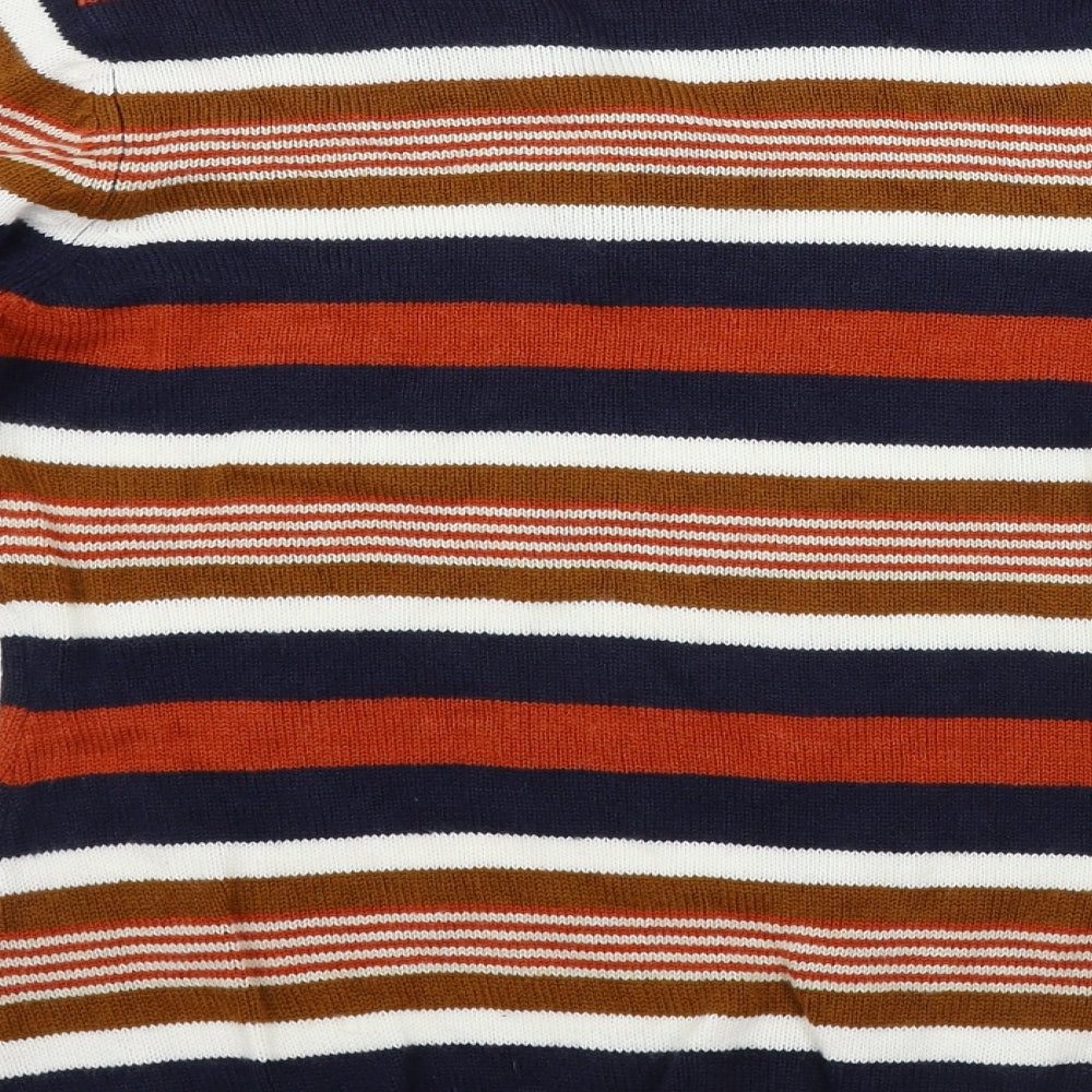 ISLE Womens Brown Striped Pullover Jumper Size S