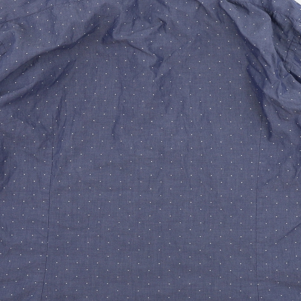 French Connection Mens Blue Button-Up Size 16