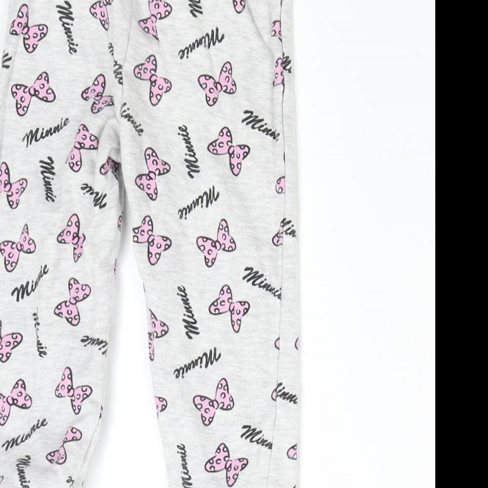 Disney Baby Girls Grey Sweatpants Trousers Size 2 Years - Minnie Mouse