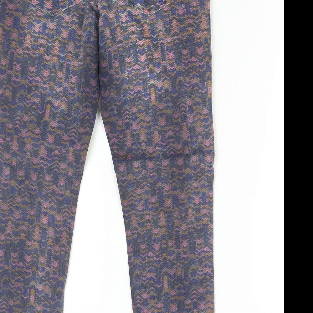 Maison Scotch Womens Multicoloured Geometric Denim Skinny Jeans Size 31 L27 in