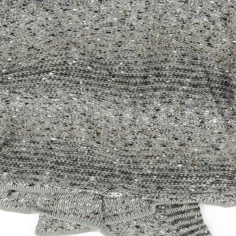Angelina Womens Grey Knit Cardigan Jumper Size M