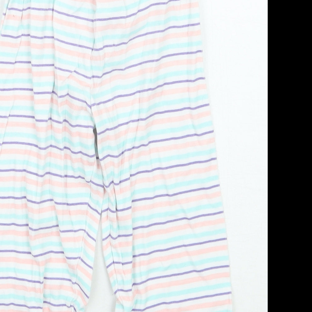 Mothercare Girls White Striped Sweatpants Trousers Size 2 Years