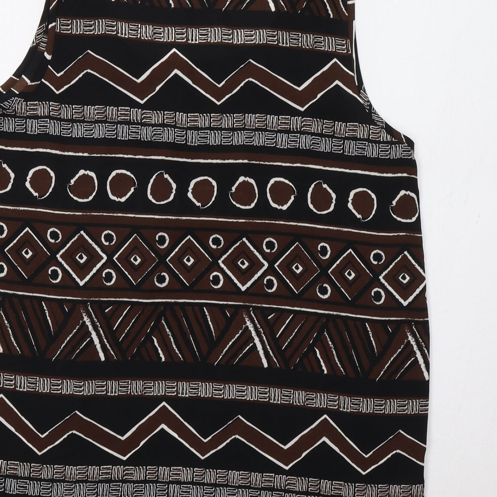 Get It On Womens Black Geometric Basic Tank Size M