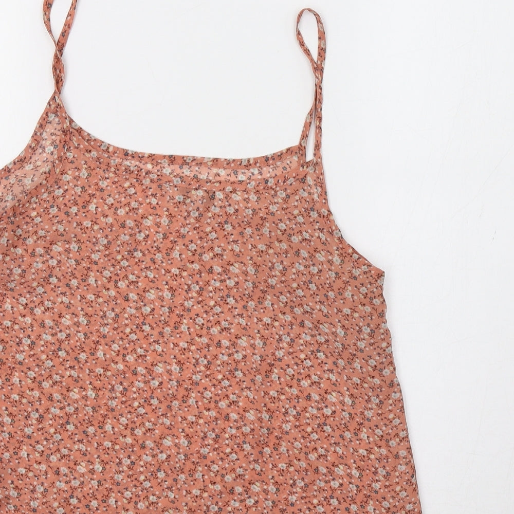 New Look Womens Pink Floral Camisole Tank Size 8