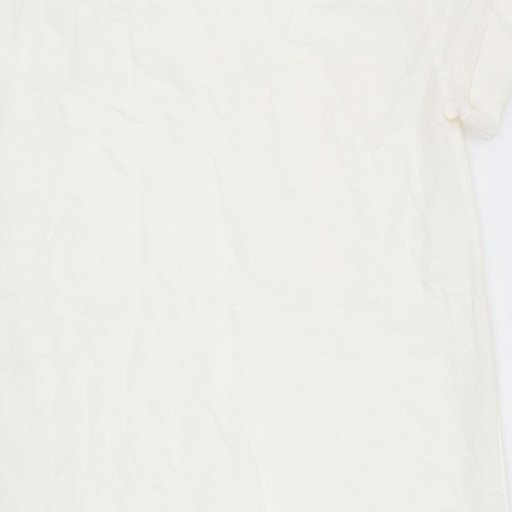 H&M Womens Ivory A-Line Size 8 - Linen look dress