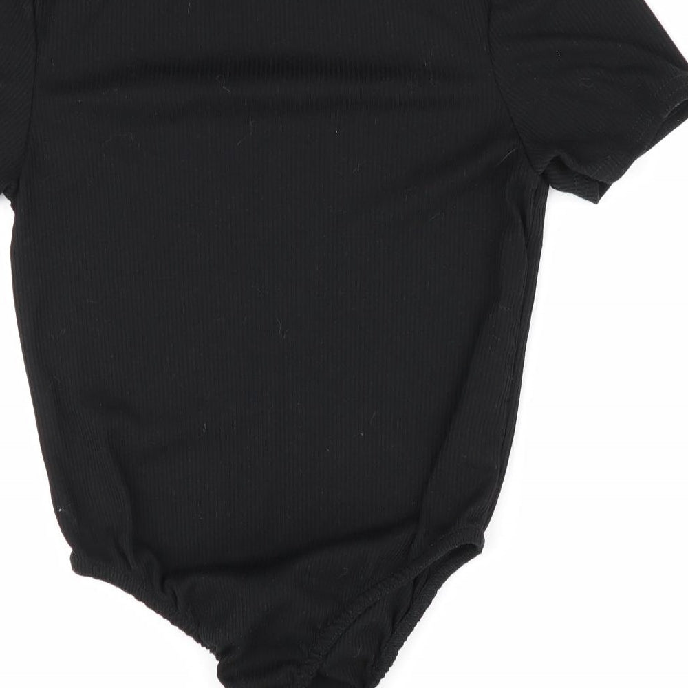 Boohoo Womens Black Bodysuit One-Piece Size 10