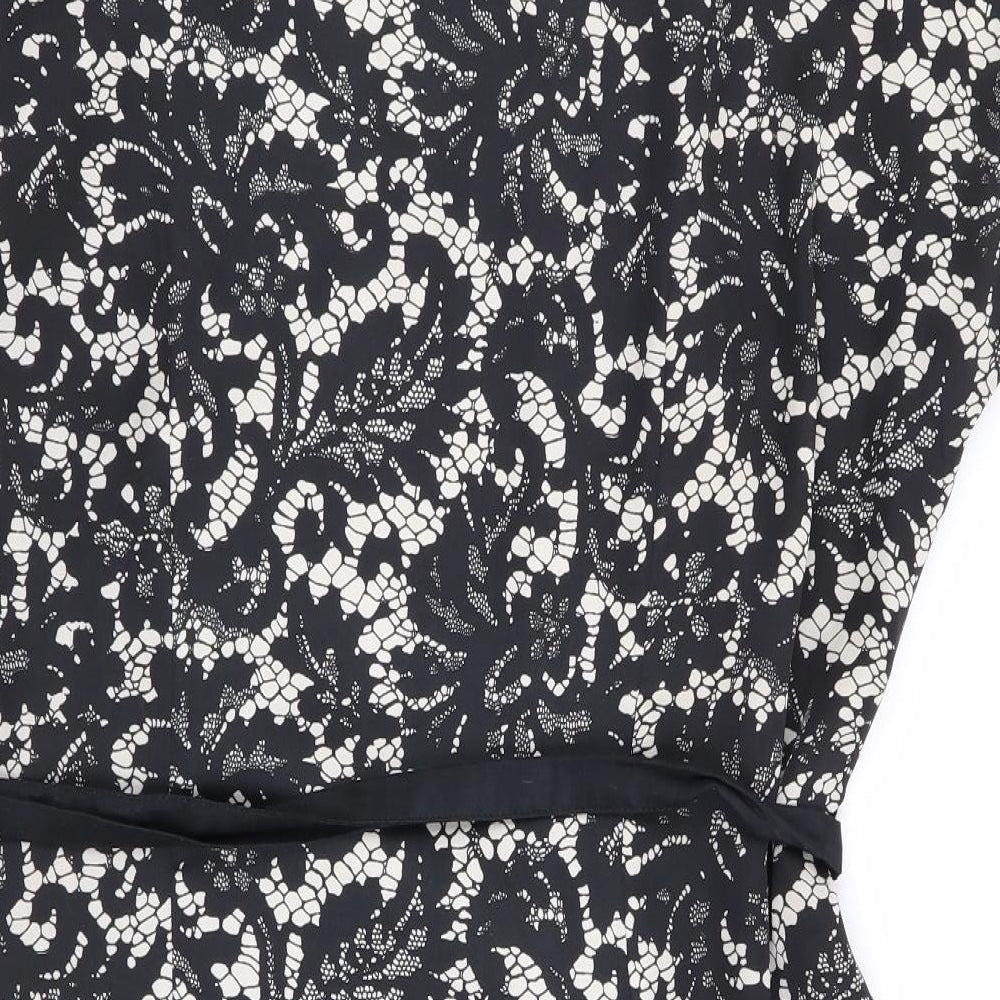 H&M Womens Black Floral Shift Size 12 - Lace like print