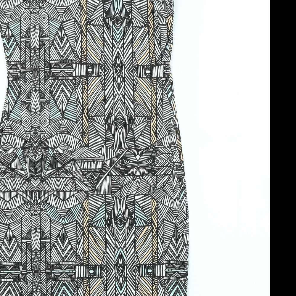 New Look Womens Multicoloured Argyle/Diamond Pencil Dress Size 12