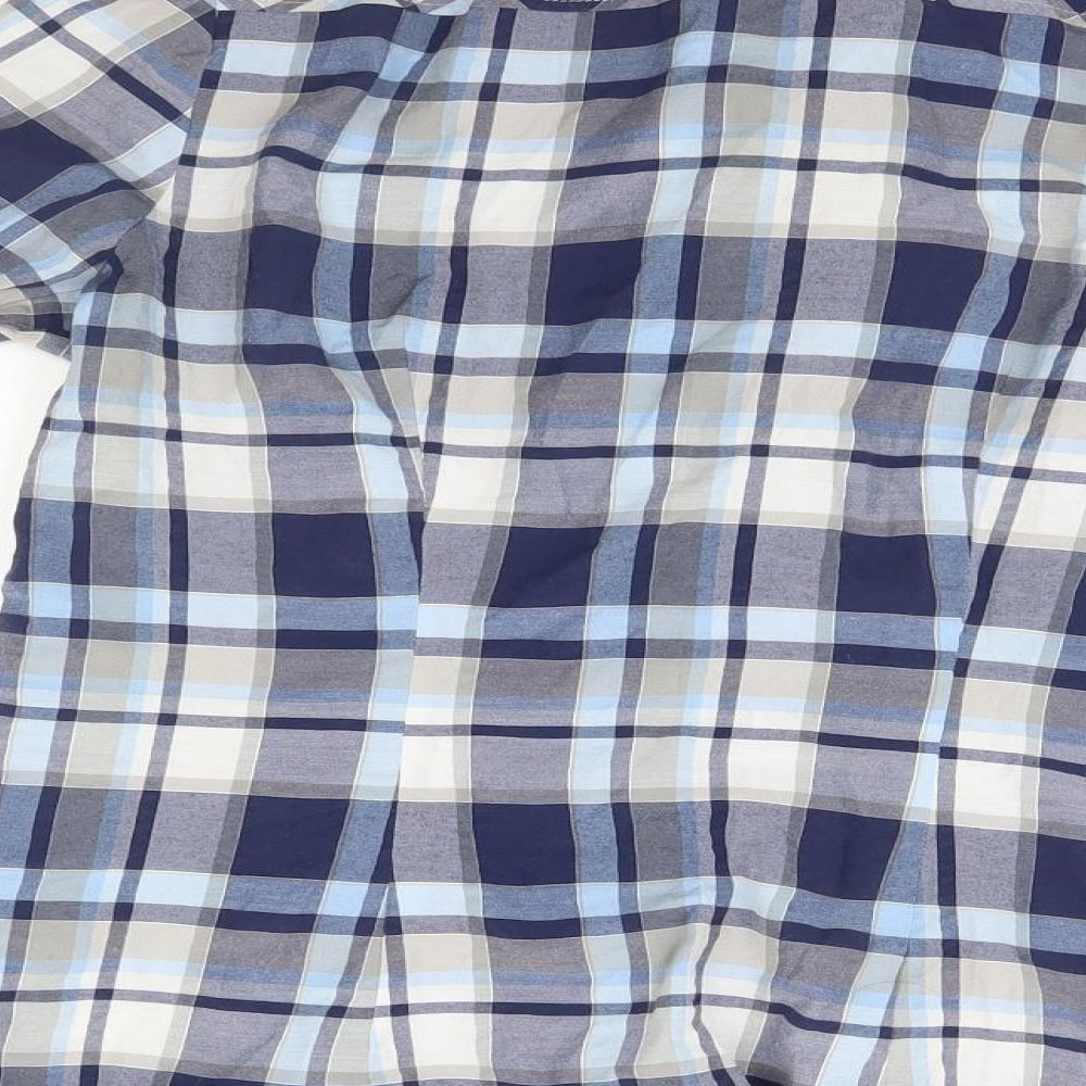 My Way Womens Blue Plaid Basic Button-Up Size 12