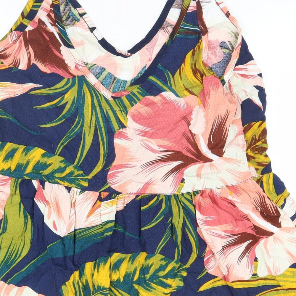 NEXT Womens Blue Floral Basic Blouse Size 10