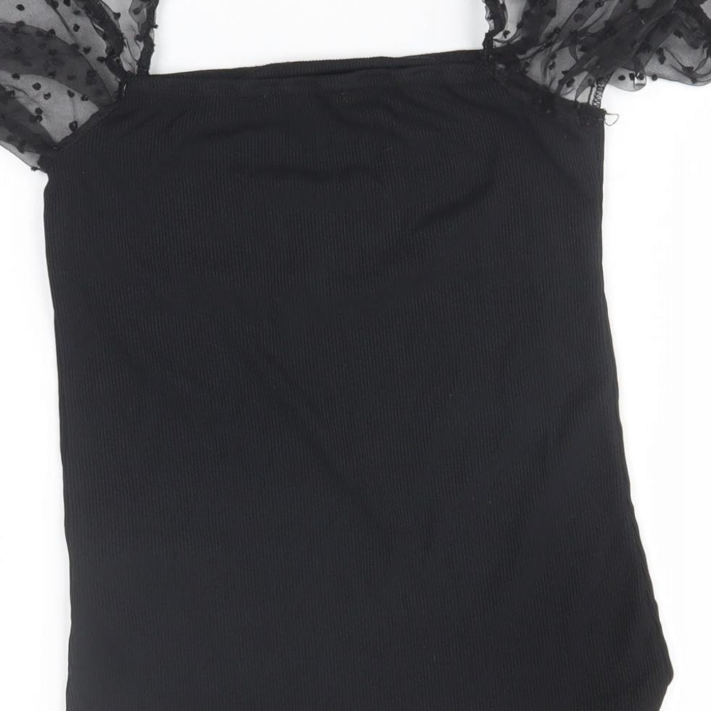 New Look Womens Black Basic Blouse Size 6