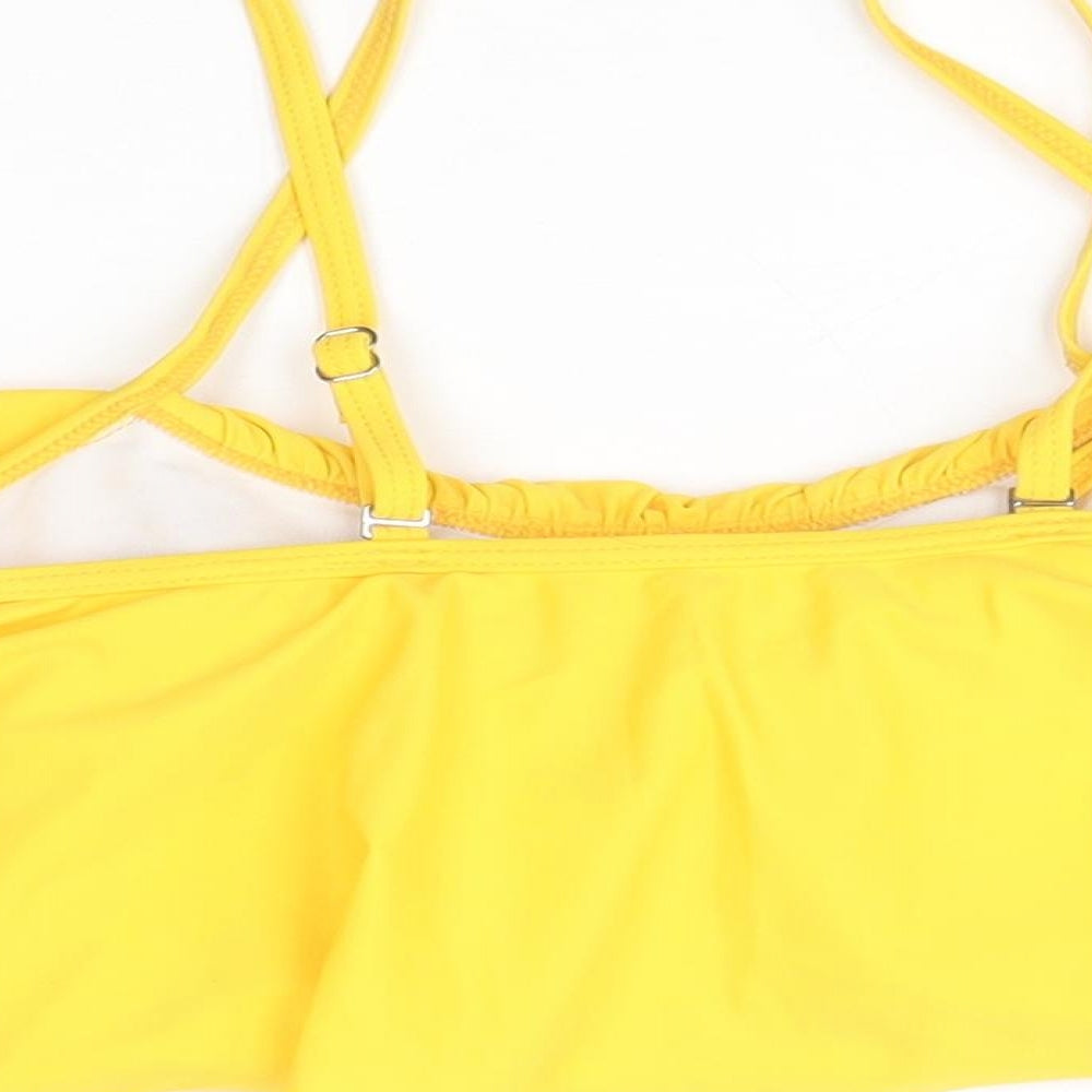 Preworn Womens Yellow Cropped Blouse Size S