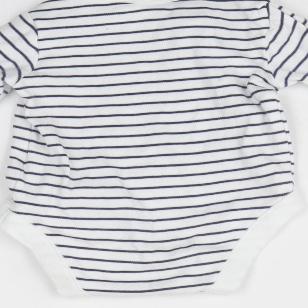 F&F Baby White Striped Babygrow One-Piece Size 0-3 Months