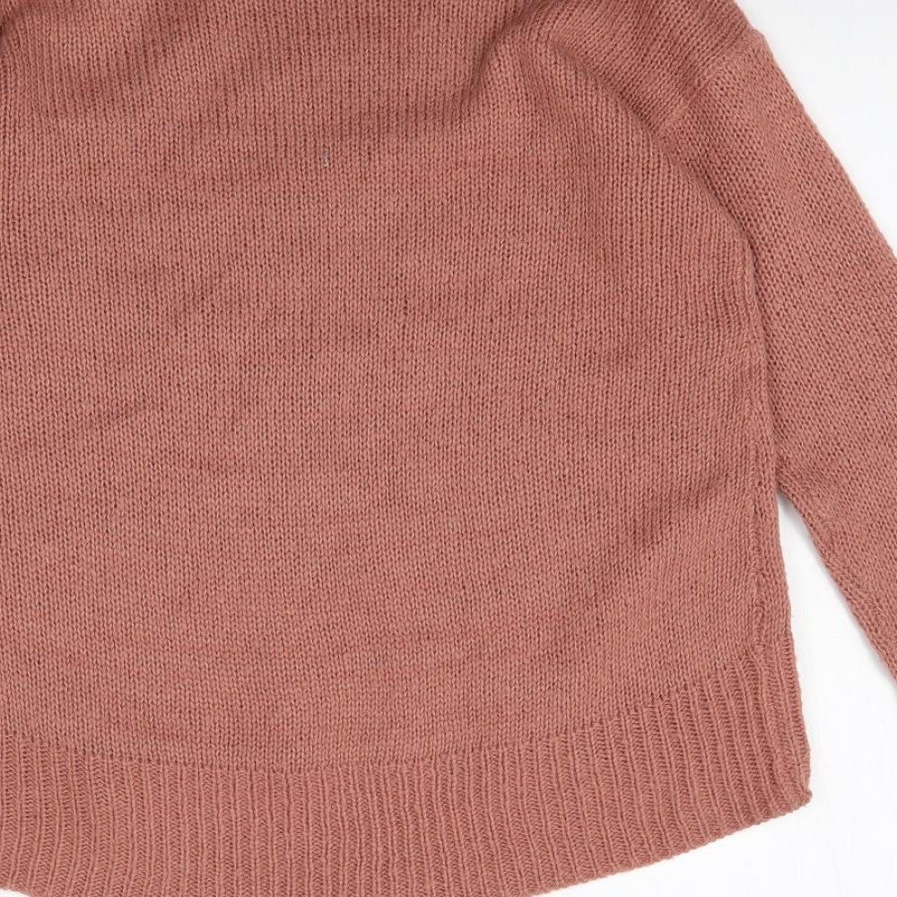 New Look Womens Pink Knit Pullover Jumper Size S