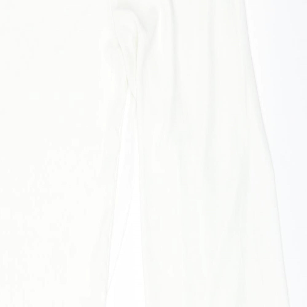 VESTIDOS Womens White Trousers Size S L28 in