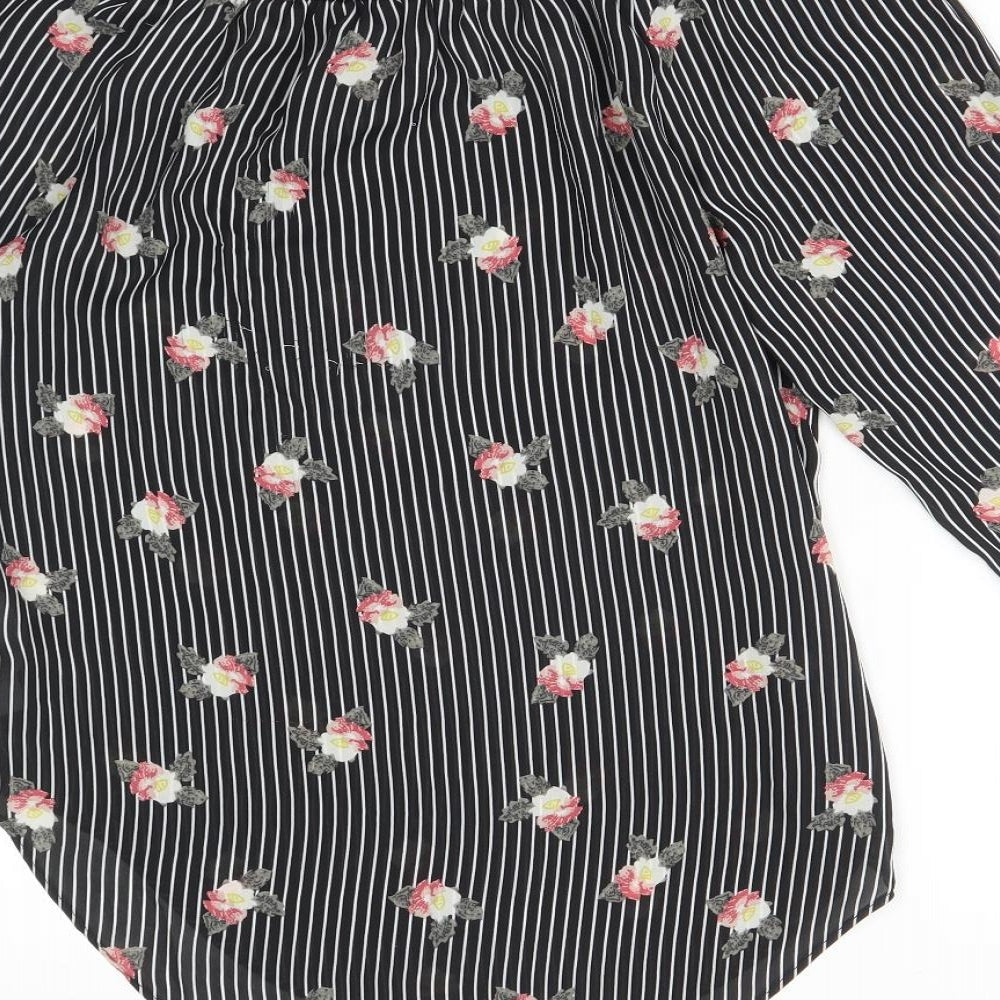 Cameo Rose Womens Multicoloured Striped Basic T-Shirt Size 10