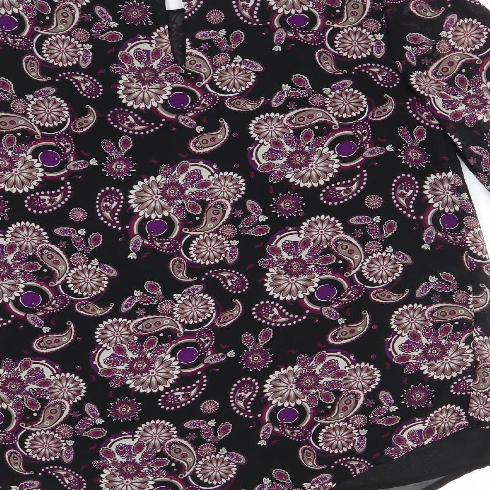 MIRUMI Womens Multicoloured Paisley Basic Blouse Size 10