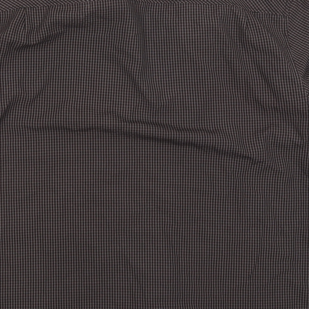 NEXT Mens Brown Check Button-Up Size XL