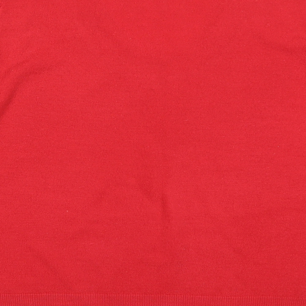 M&Co Womens Red Knit Pullover Jumper Size XL