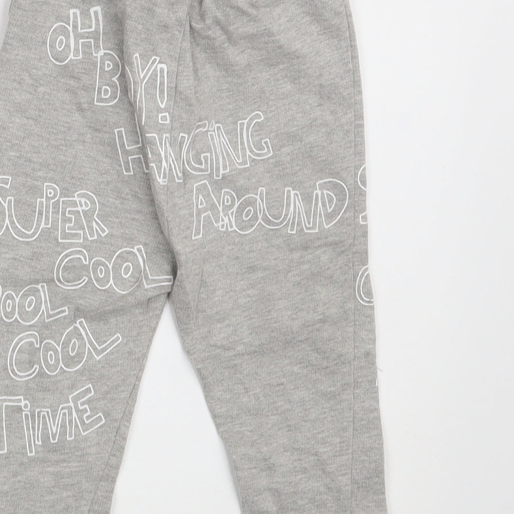 So Cute Boys Grey Jogger Leggings Size 6-9 Months - Waist 18in; Inside leg 9in