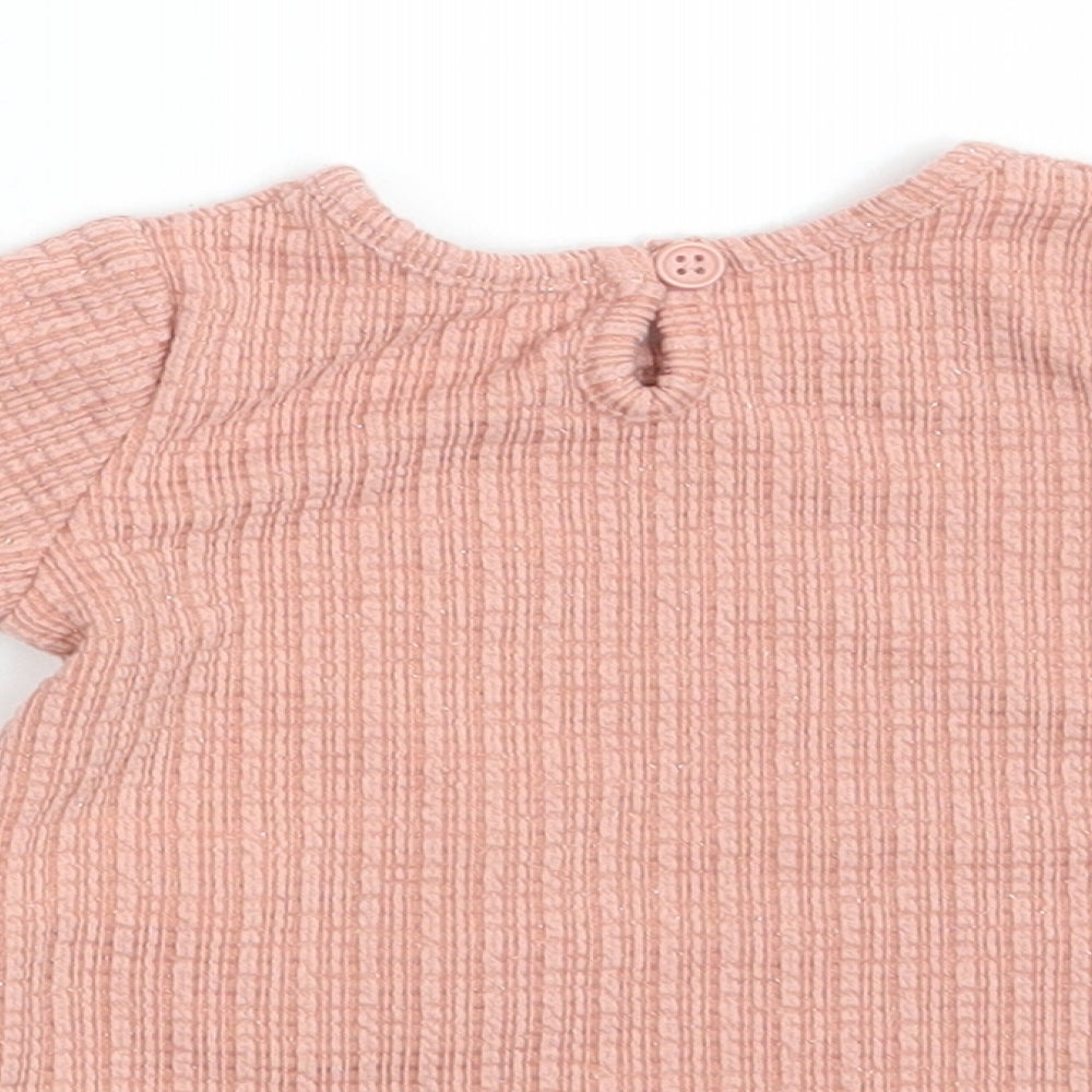 Matalan Girls Pink Basic T-Shirt Size 0-3 Months
